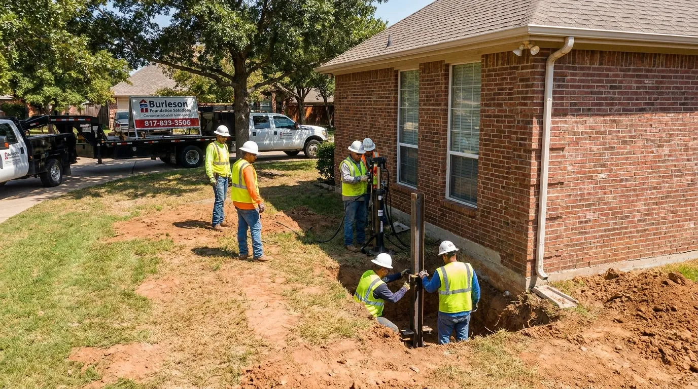 Foundation repair on a Rendon, TX home